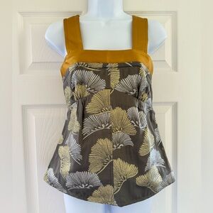Vera Wang Unique Gold Accent Sample Top Rare Runway Piece size S